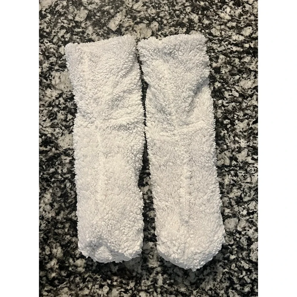 Panda Bear Buffalo Plaid Sherpa Lined Non-Slip Slipper Socks Black White